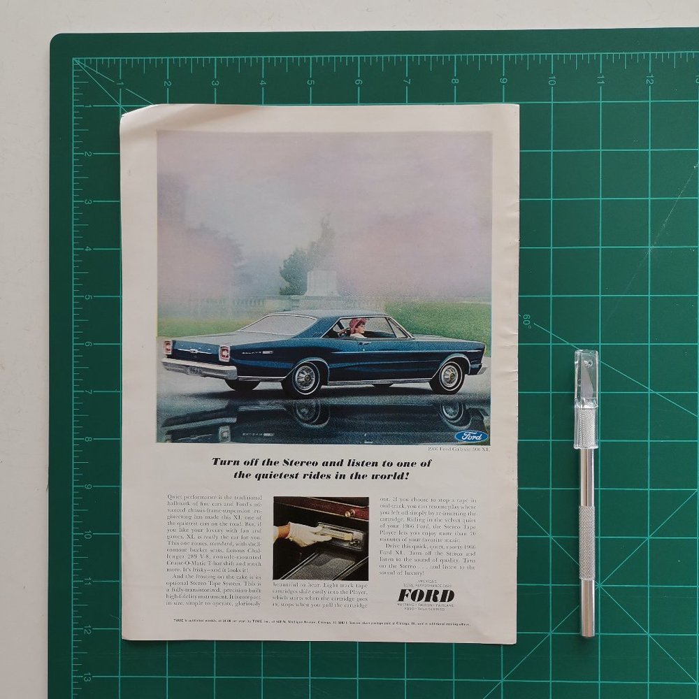 60s 1966 Ford Galaxie 500XL Vintage Car Advertisement